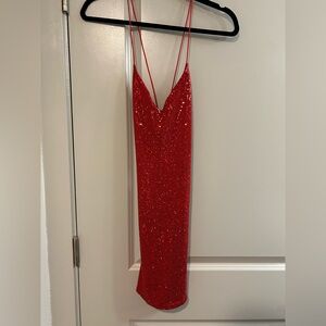 Windsor Dazzling Red Backless Dress